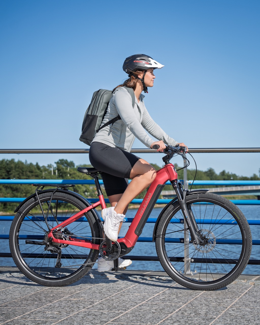 Helkama e-bike rider on Helsinki waterfront