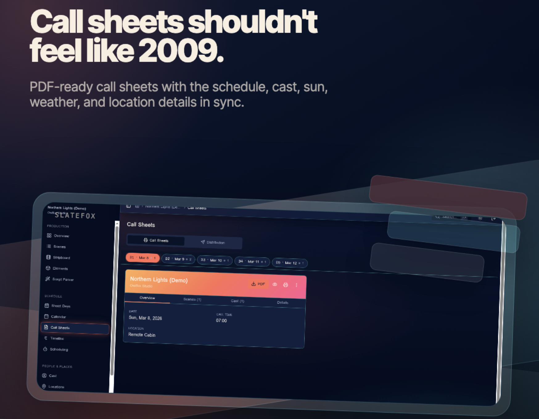 SLATEFOX — PRODUCTION PLANNING TOOL
